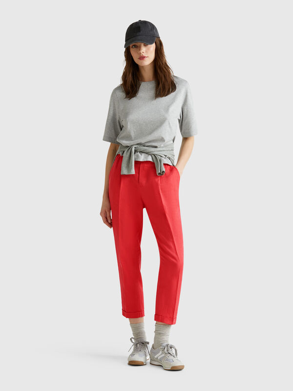 Kurze Hose aus 100 % Leinen Damen