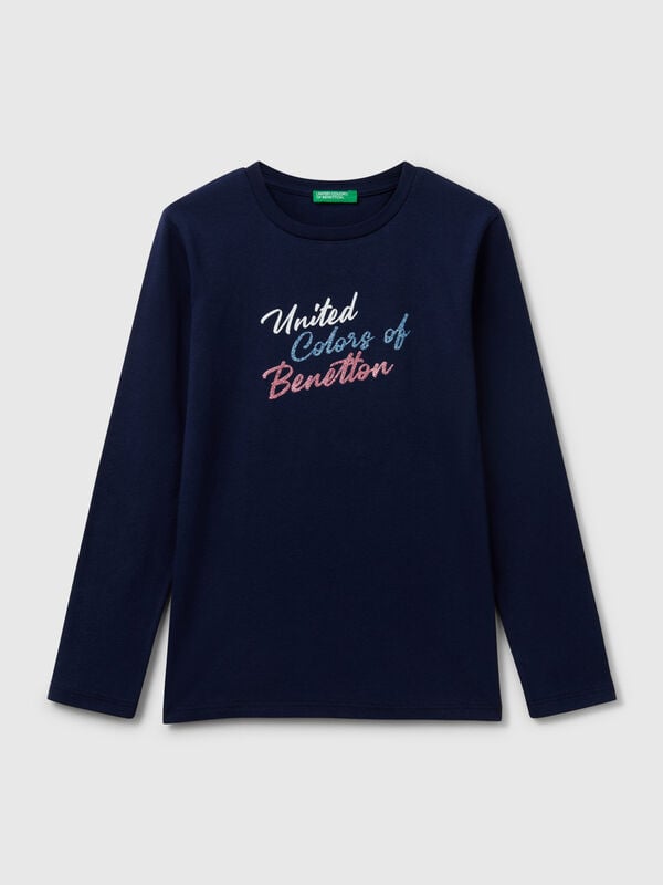 T-shirt à manches longues et imprimé pailleté Filles