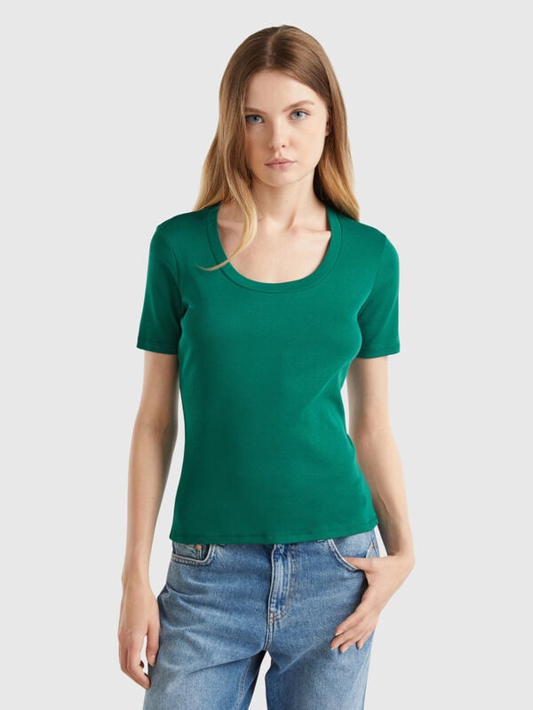 Short sleeve t-shirt in long fiber cotton Women