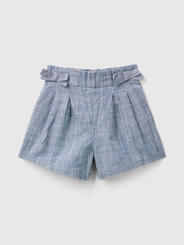 Paperbag-Shorts in Chambray Mädchen
