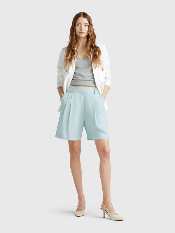 Bermudashorts aus 100 % Leinen Damen