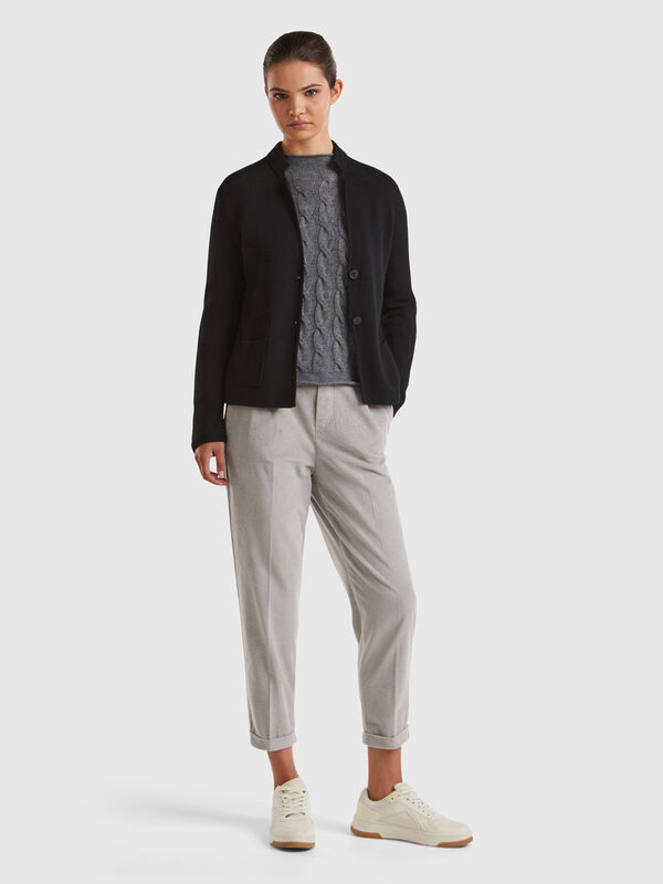 Chinos in velvet with stretch waist Chinos in velvet with stretch waist Women