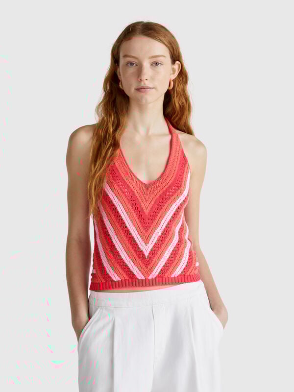 Striped crochet top Women