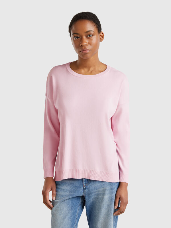 Pull over-fit en coton Femme