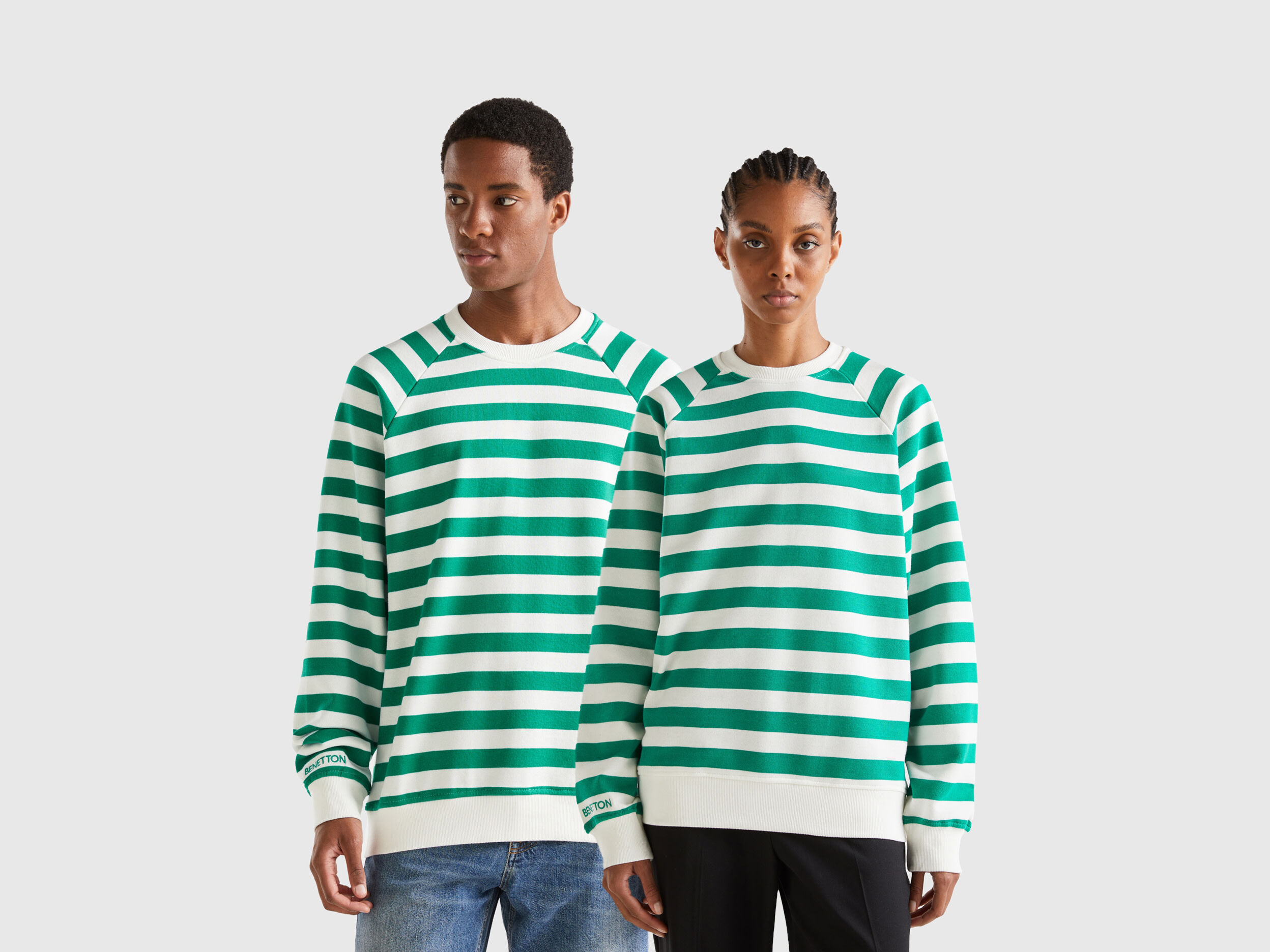 Green and white new arrivals sweatshirt