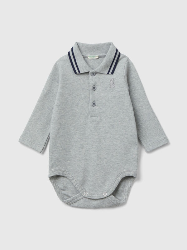 Bodysuit polo in organic cotton