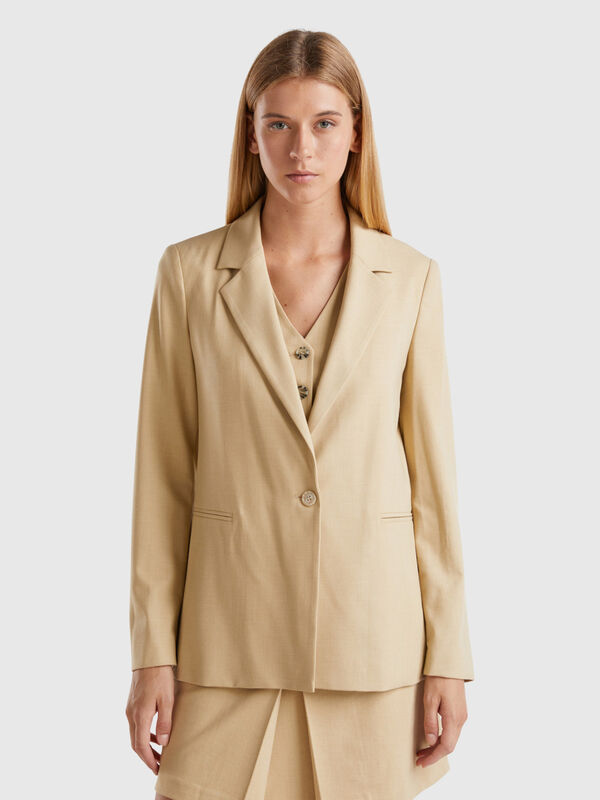 Blazer en viscose mélangée stretch Femme