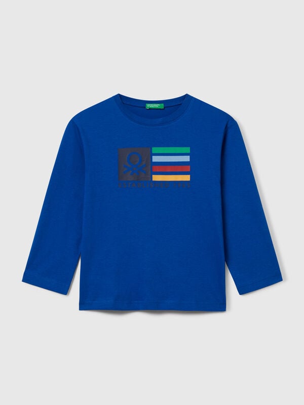 T-shirt en coton à manches longues Garçon