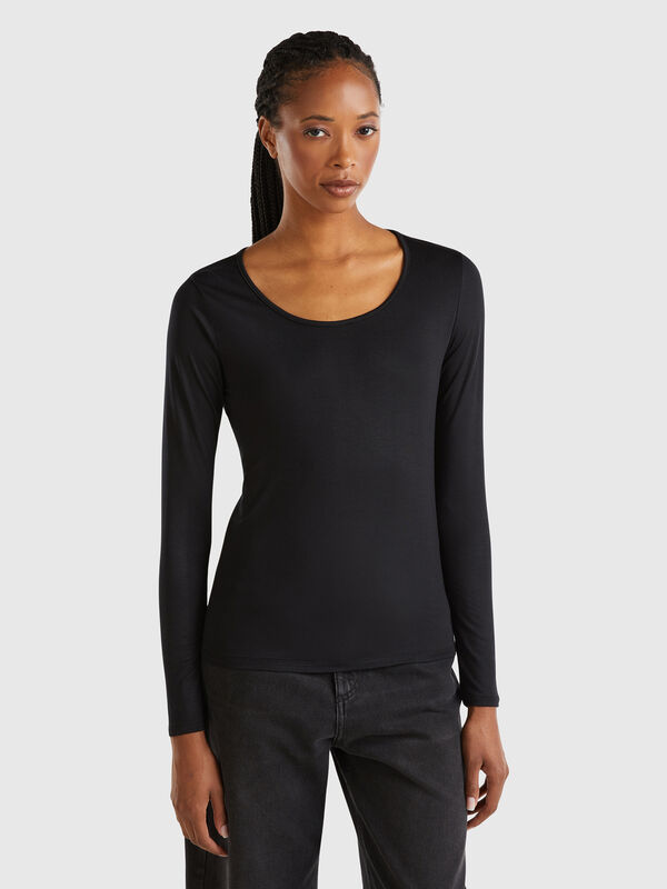 T-shirt coupe slim en viscose stretch Femme