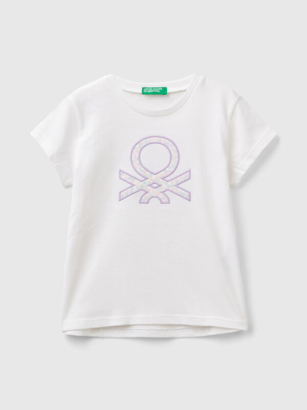 Shirt mit gesticktem Logo aus Bio-Baumwolle Mädchen