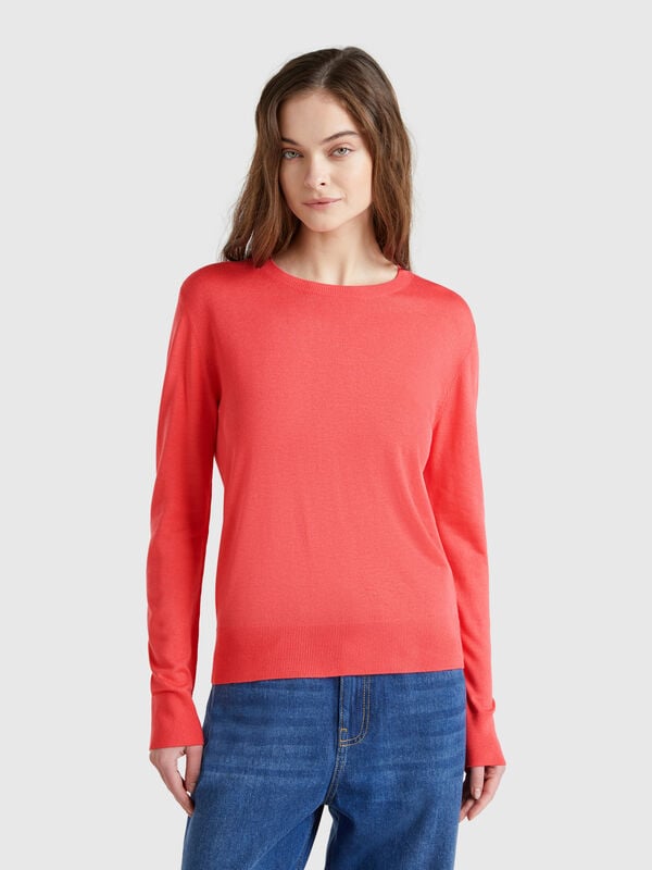 Langarmshirt aus Seidenmischung Damen