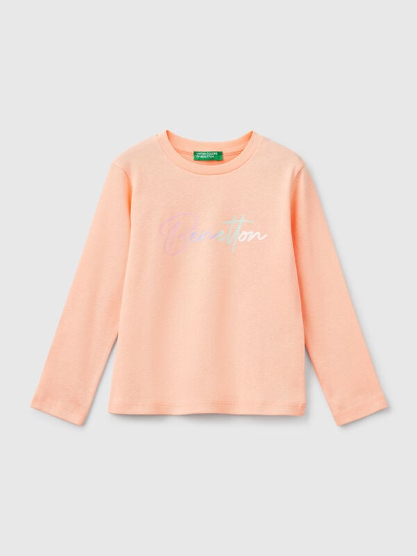 T-shirt ajusté à imprimé pailleté Filles