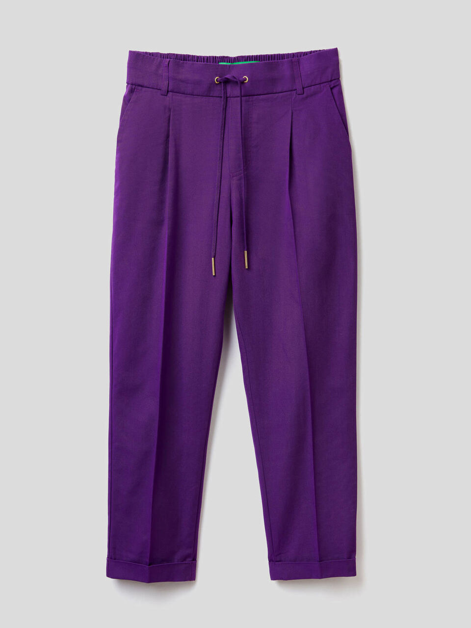Cotton trousers with drawstring image number 1