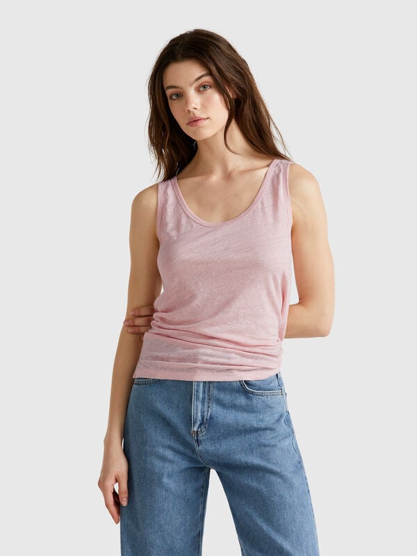 Tanktop aus reinem Leinen Damen