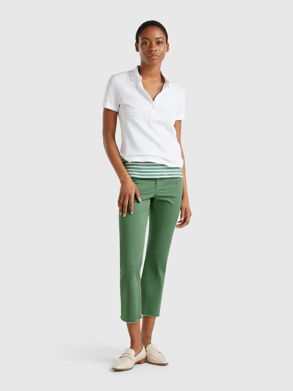 Pantalon crop cinq poches Femme