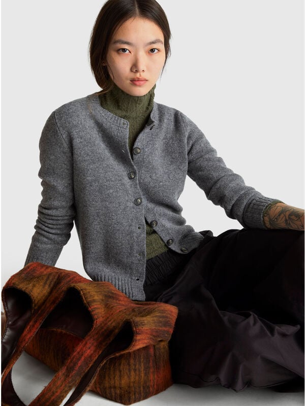 Cardigan en pure laine Shetland Femme