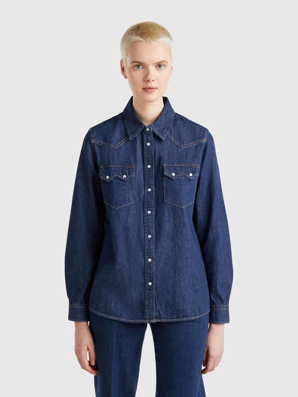 Chemise en jean western Femme