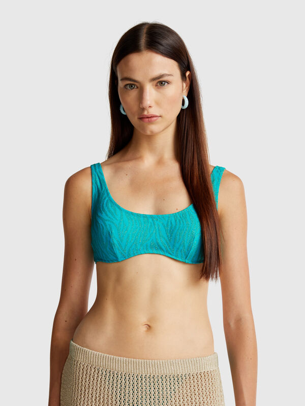 Soutien-gorge de plage imprimé animalier avec lurex Femme