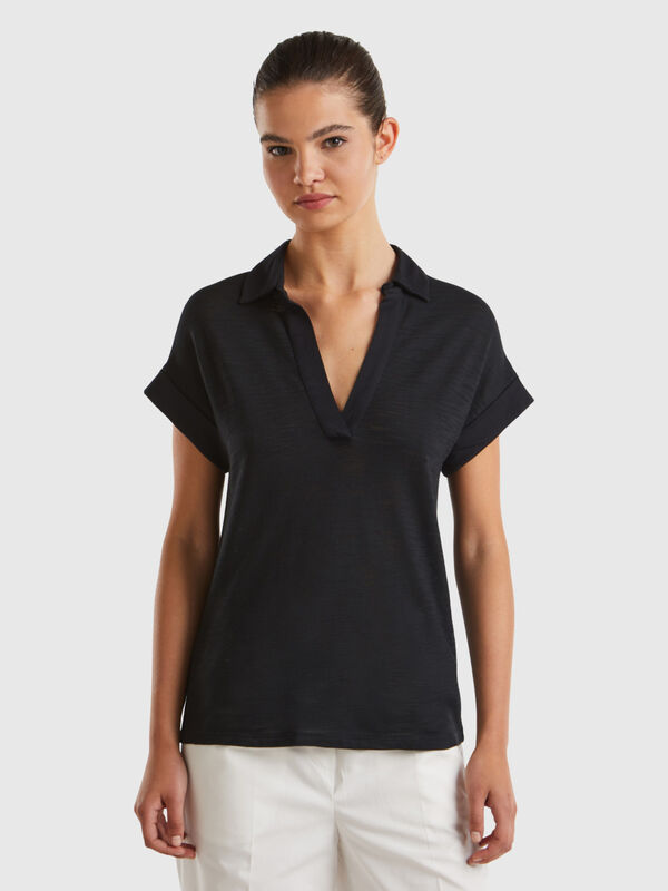 T-shirt léger style polo Femme