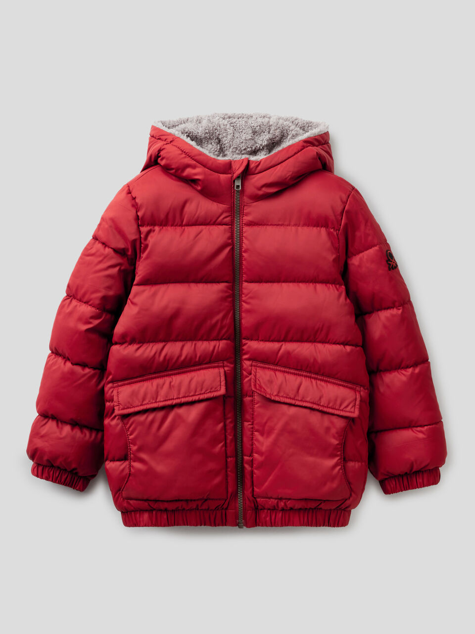 Gefütterte Jacke mit Teddystoff innen image number 1