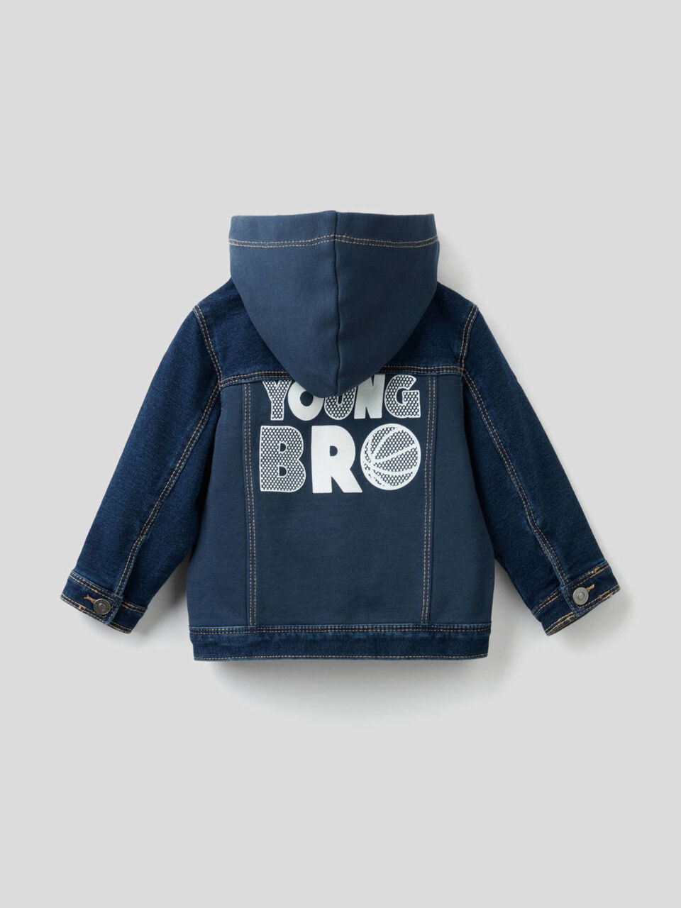 Jacke aus Sweatstoff mit Denim-Effekt image number 2