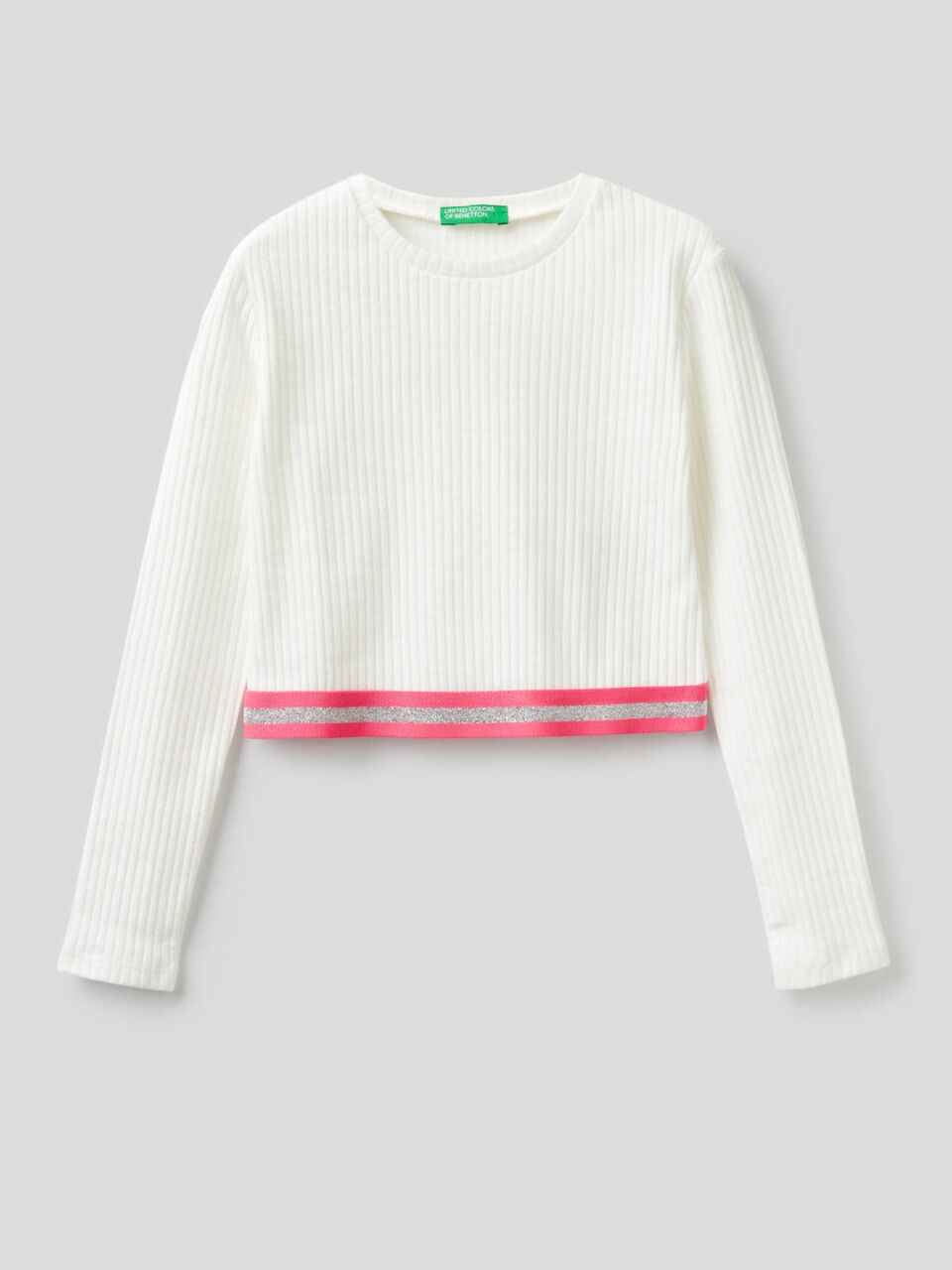 T-shirt cropped en coton stretch image number 1