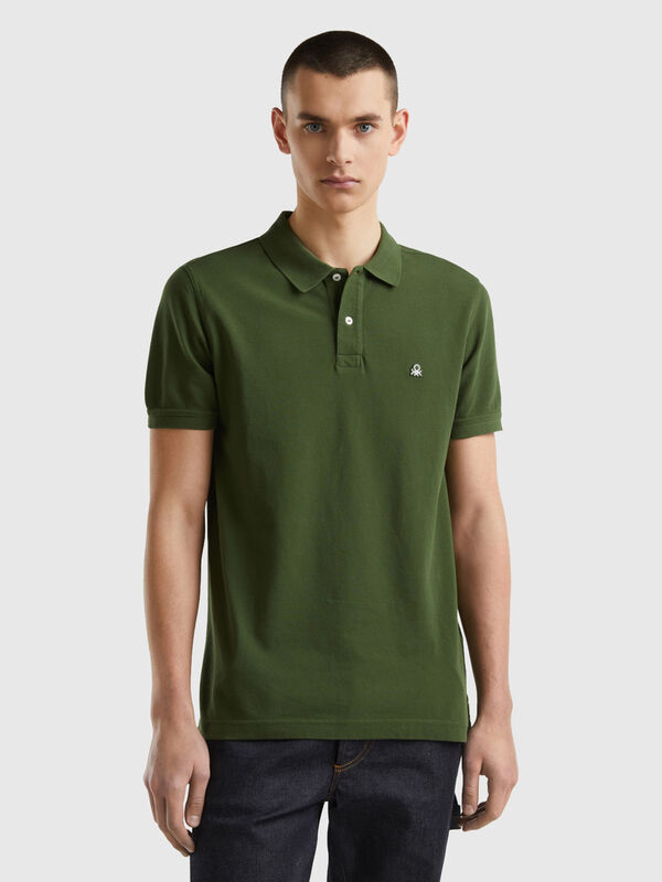 Polo coupe regular vert olive Homme