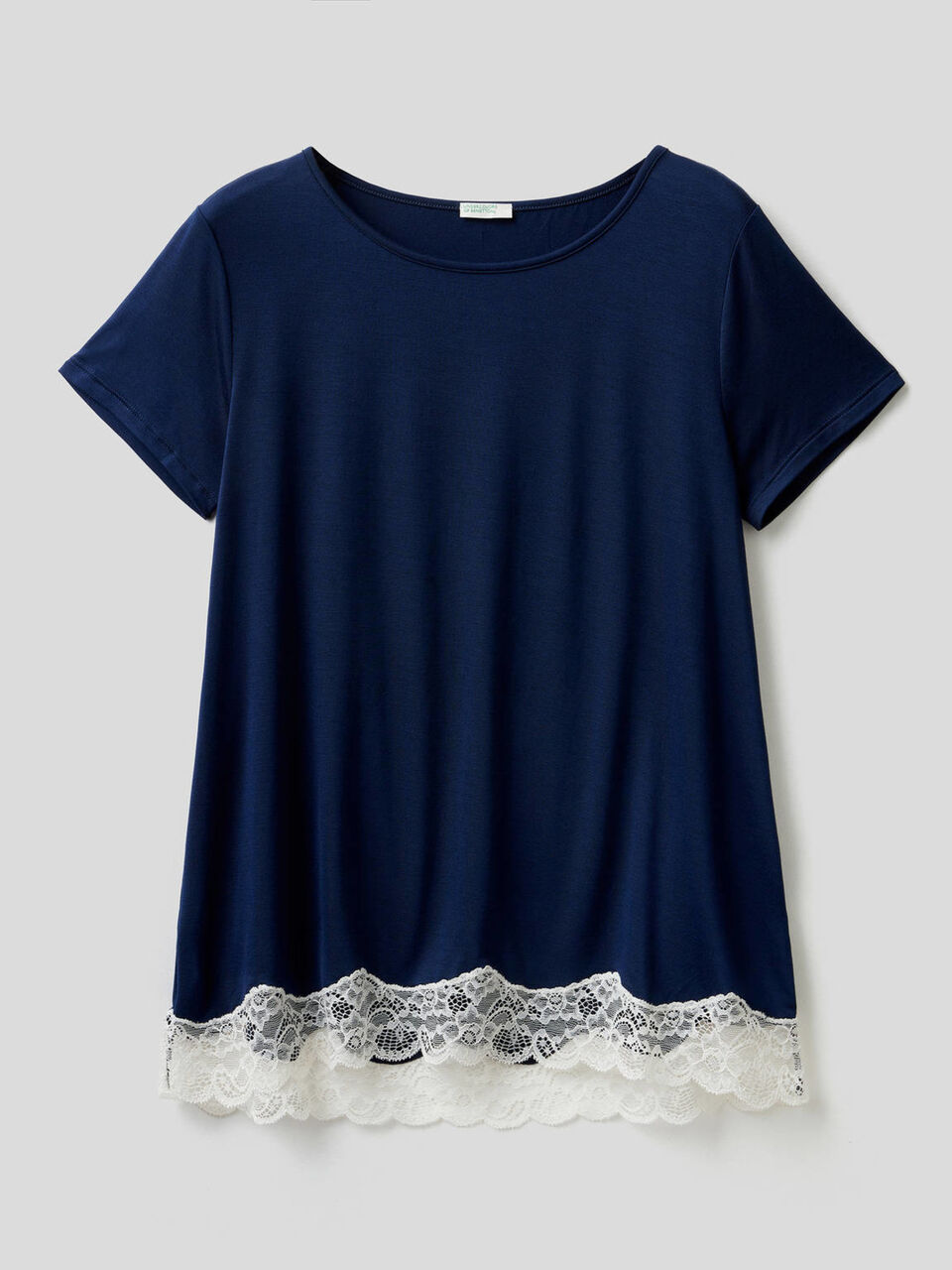 Kurzarm-T-Shirt mit Spitze image number 1