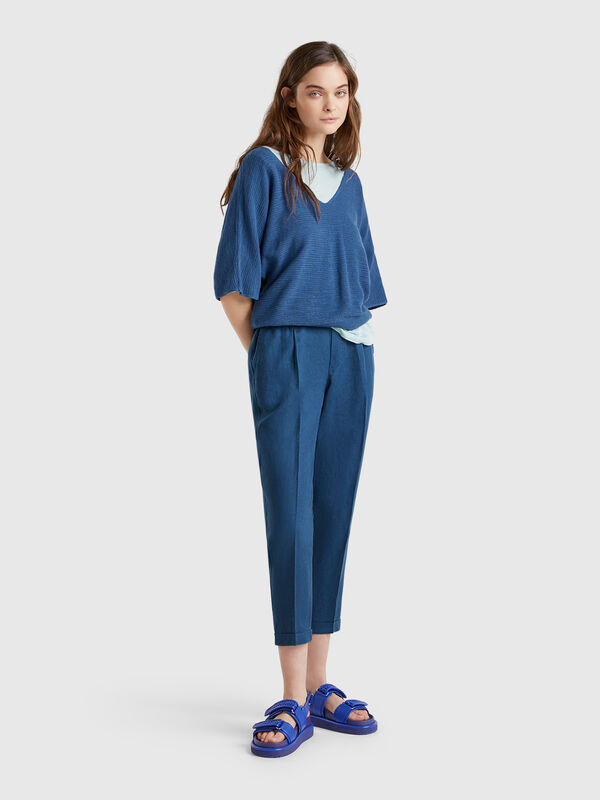 Kurze Hose aus 100 % Leinen Damen