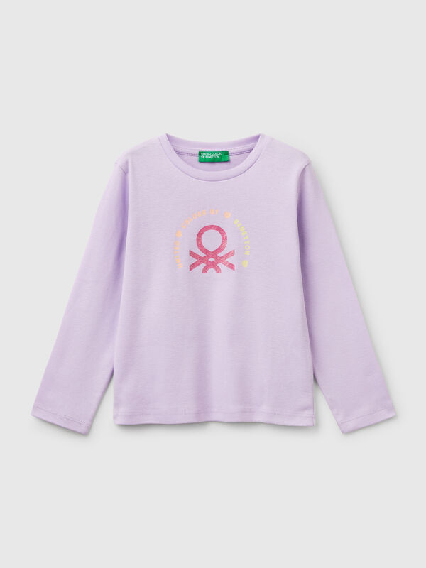 T-shirt ajusté à imprimé pailleté Filles