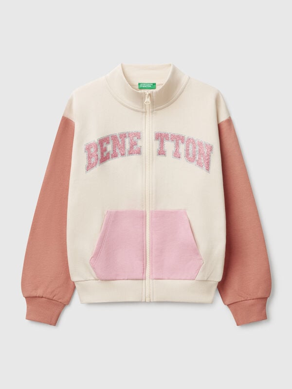 High neck sweatshirt with zipper Junior Girl