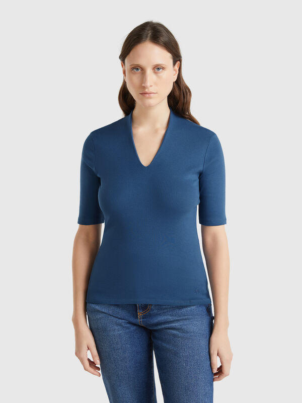 T-shirt coupe slim en coton longues fibres Femme