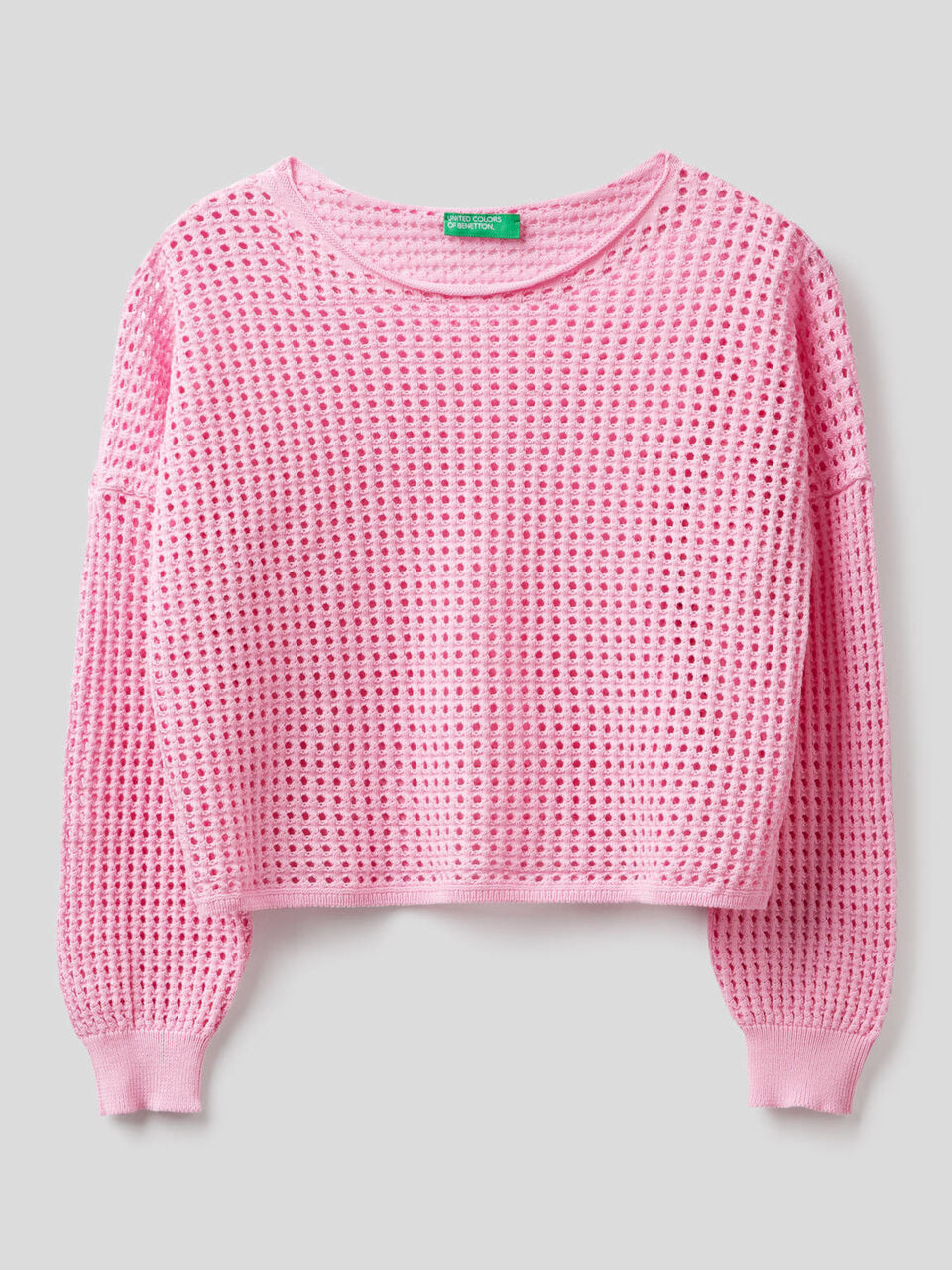 100% cotton perforated sweater image number 1