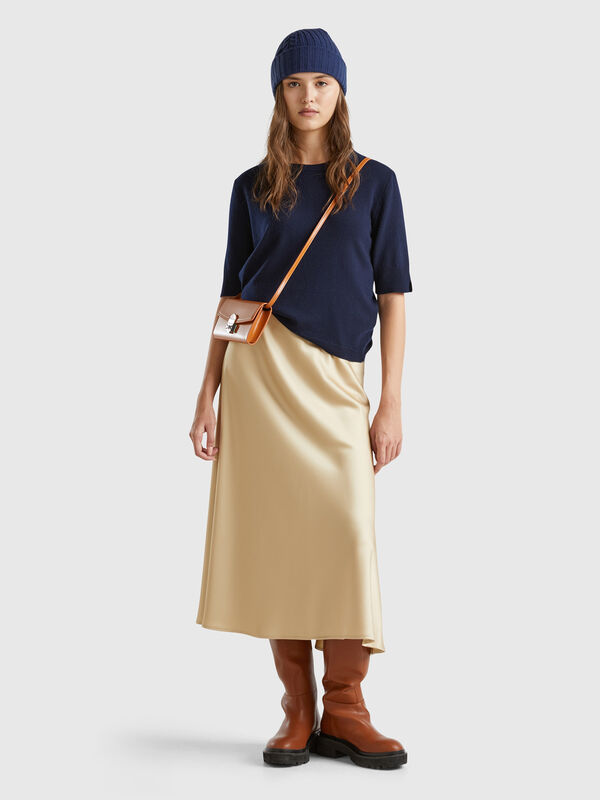 Flowy satin look skirt Women