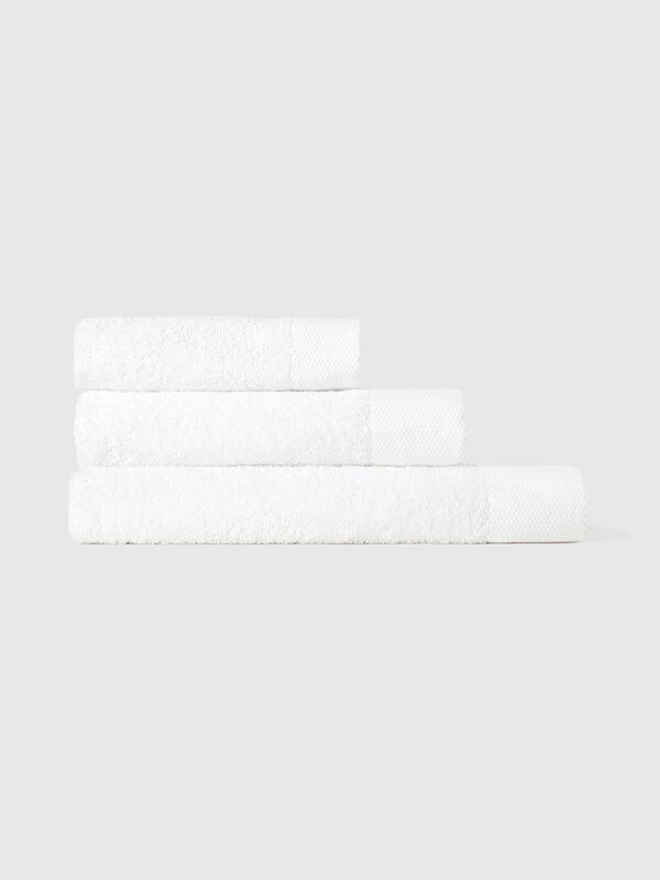 Lot de serviettes de toilette blanches 100 % coton