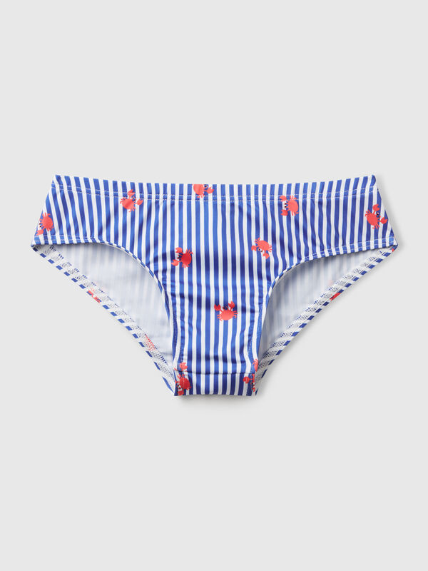Gestreifte Badehose mit Krabbenprint Jungen