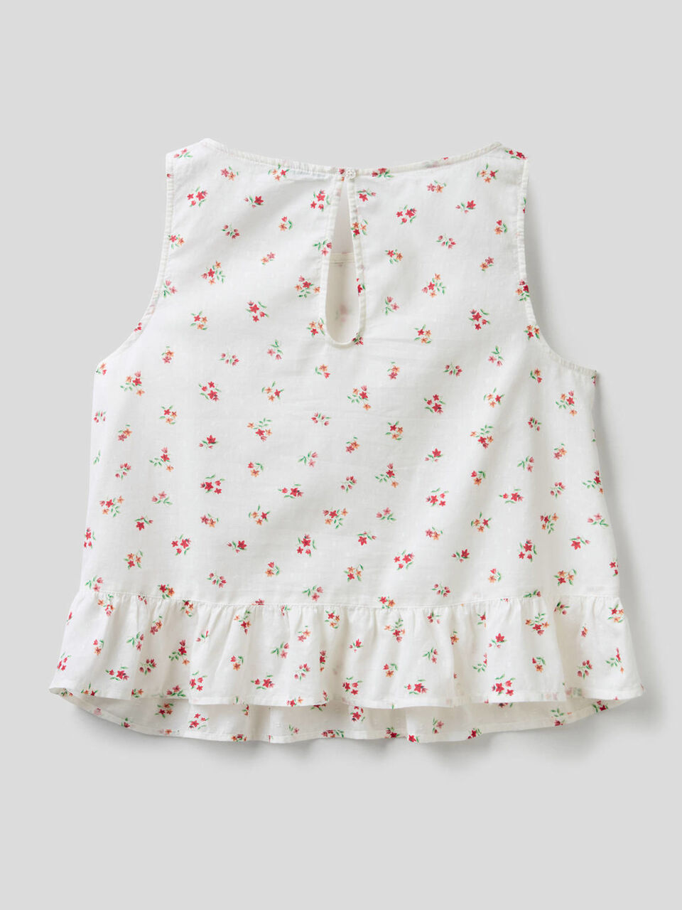Top aus reiner Baumwolle mit Blumenprint image number 2