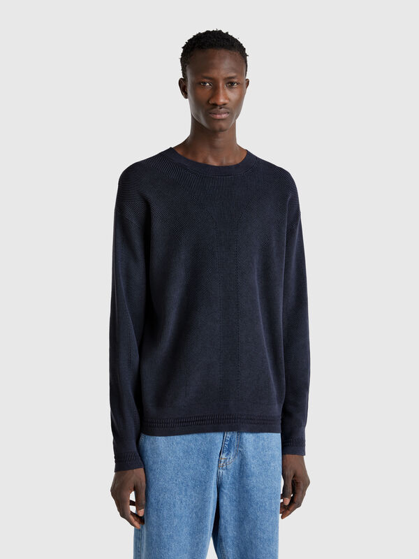 Pull tricoté en pur coton Homme