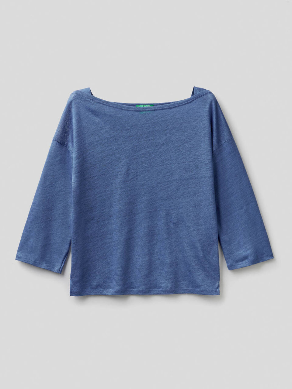 3/4 sleeve t-shirt in 100% linen image number 1