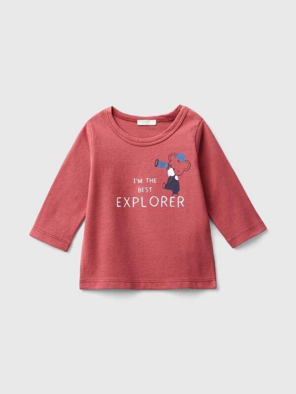 T-shirt en coton bio avec imprimé Naissancede