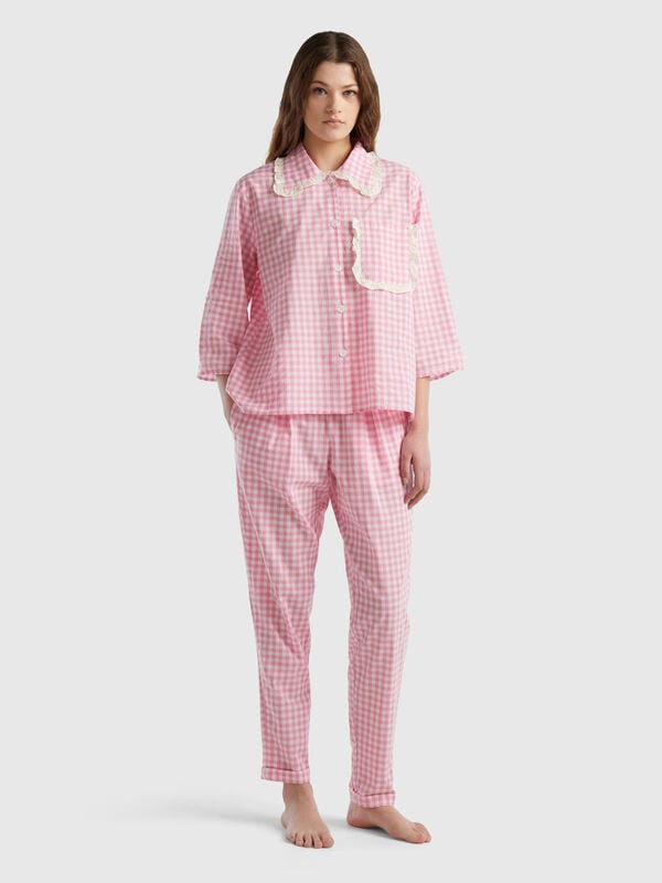 Trousers with Vichy check pattern Women