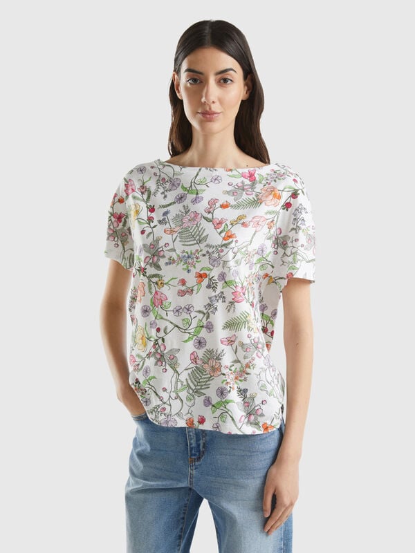 T-shirt à motif floral Femme