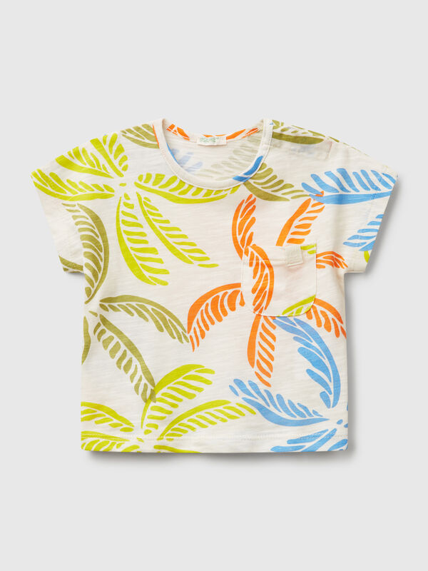T-Shirt mit tropischem Aufdruck Newborn