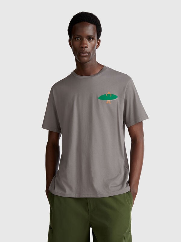 T-shirt avec imprimé en coton biologique Homme