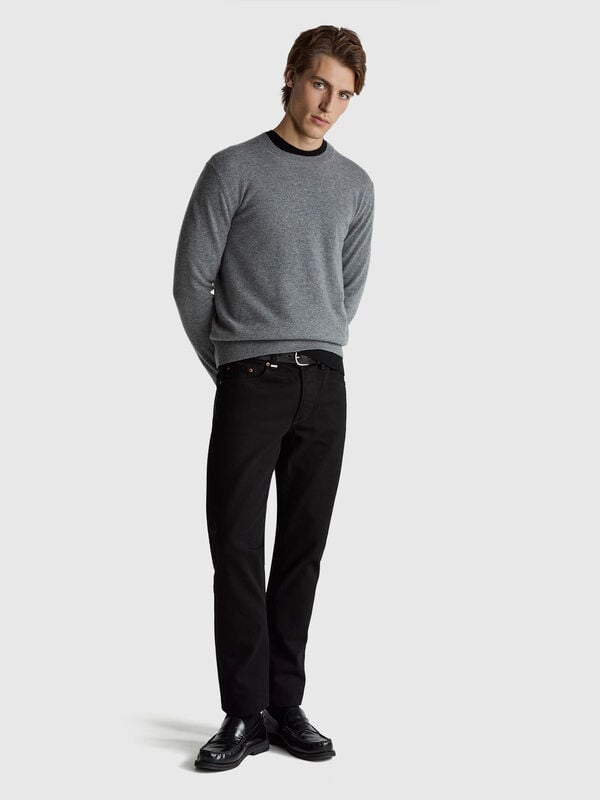 Dark gray sweater in pure cashmere Men