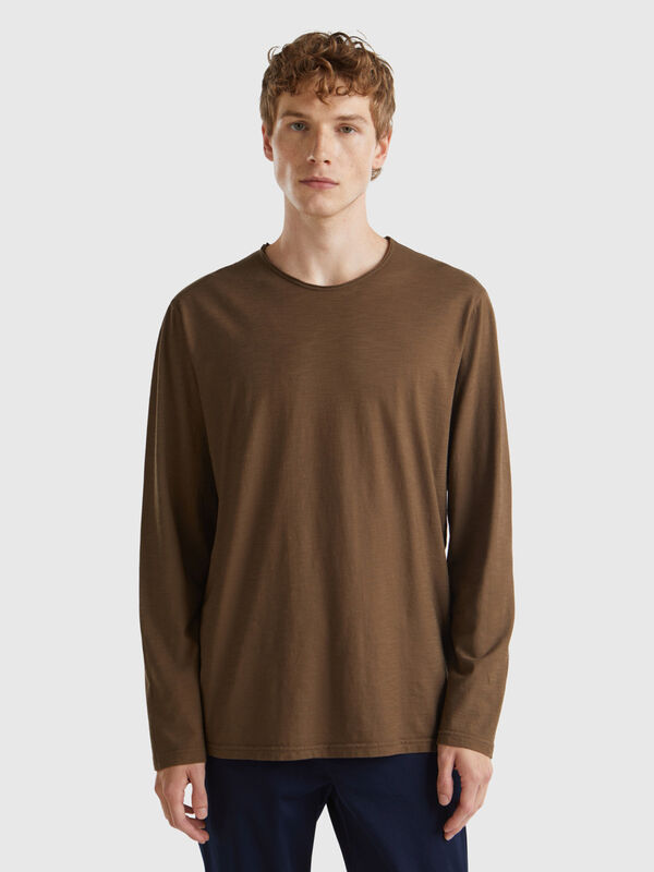 T-Shirt aus 100% Baumwolle mit langen Ärmeln Herren