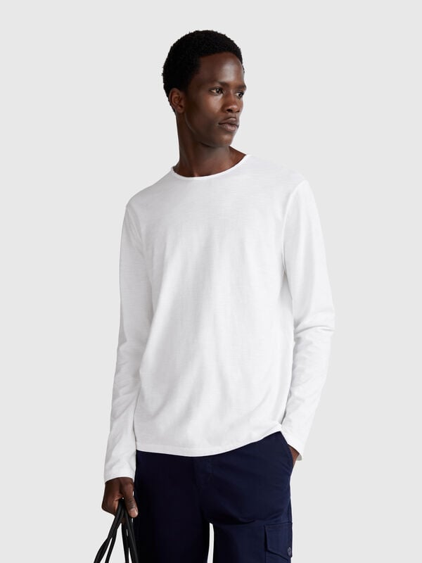 Langarm-T-Shirt aus 100 % Baumwolle Herren