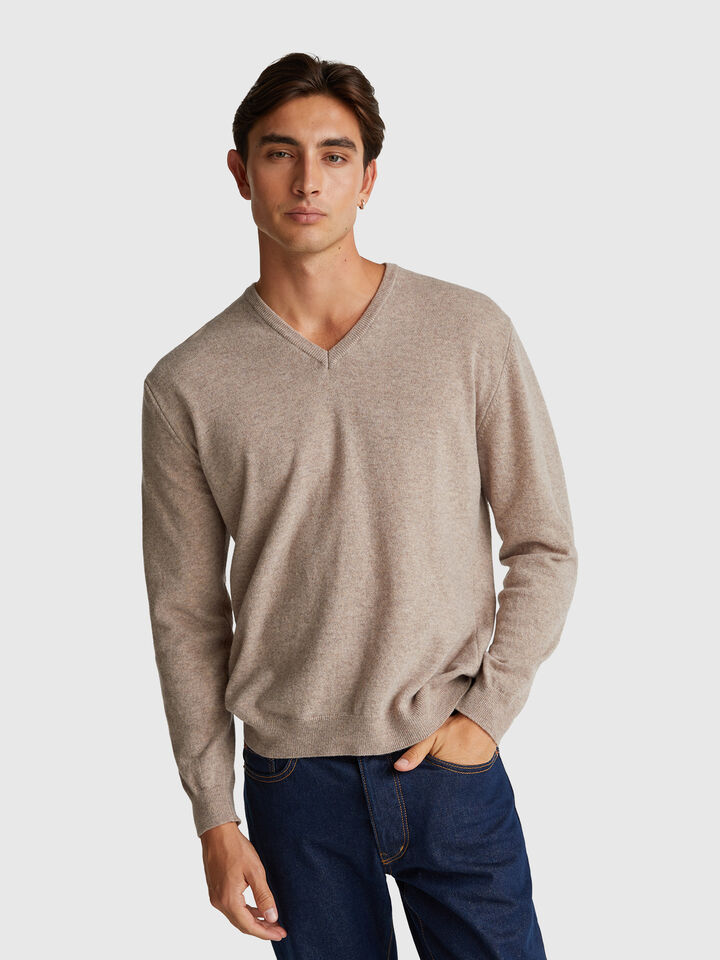 V NECK SWEATER L/S Herren