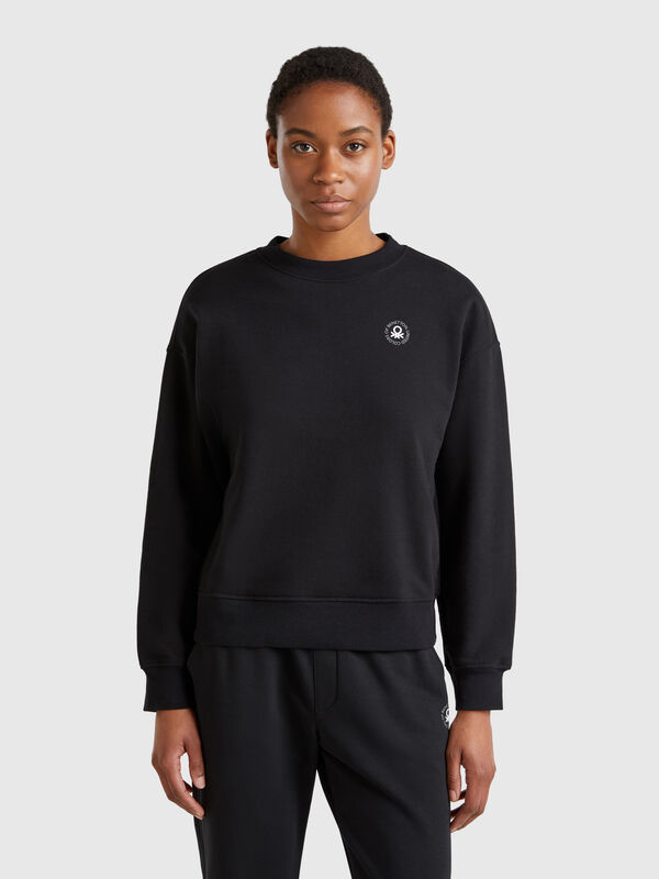 Sweat-shirt à col rond en coton mélangé Femme