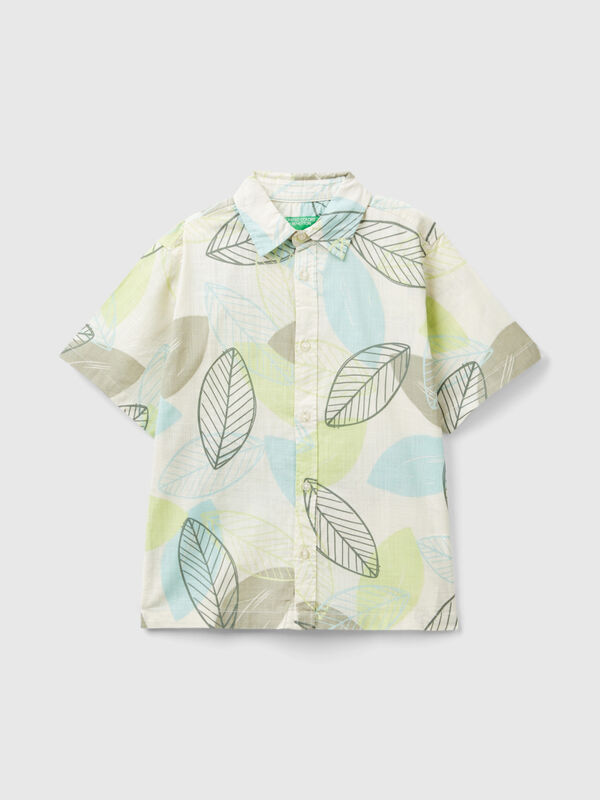 Hemd mit Blätterdruck Jungen